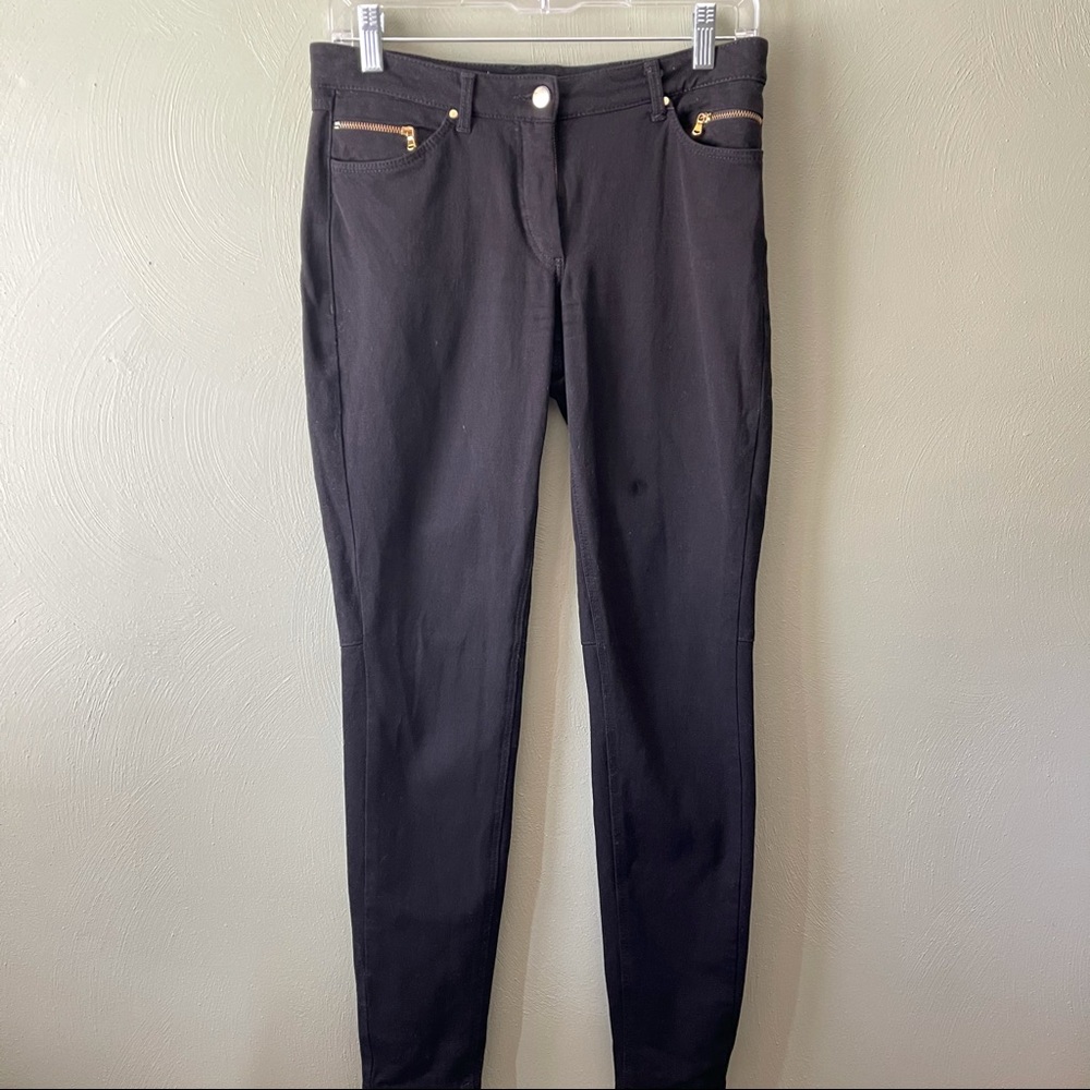 H&M Black skinny jeans with gold detail